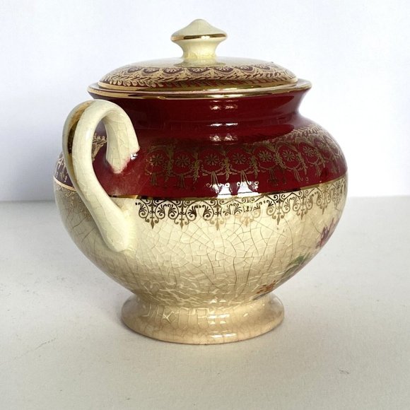 Steubenville Creamer Sugar No1259 Vintage 22-Karat Gold 1930s Floral Design US - Picture 13 of 16